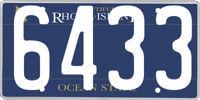 RI license plate 6433