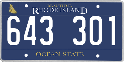 RI license plate 643301