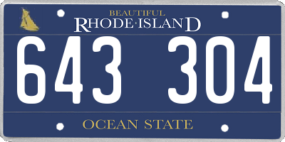 RI license plate 643304