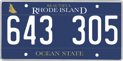 RI license plate 643305