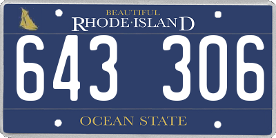 RI license plate 643306