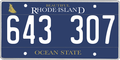 RI license plate 643307