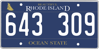 RI license plate 643309