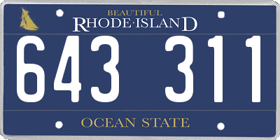 RI license plate 643311