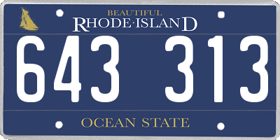 RI license plate 643313