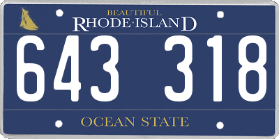 RI license plate 643318