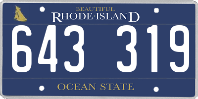 RI license plate 643319