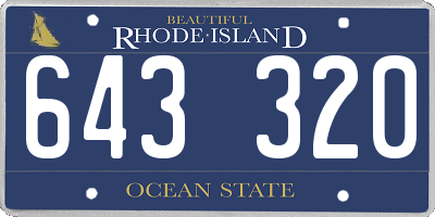 RI license plate 643320