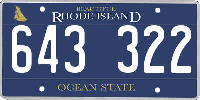 RI license plate 643322