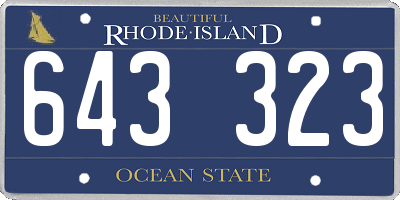 RI license plate 643323