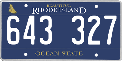 RI license plate 643327