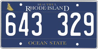RI license plate 643329