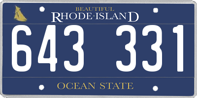 RI license plate 643331