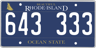 RI license plate 643333