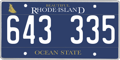 RI license plate 643335