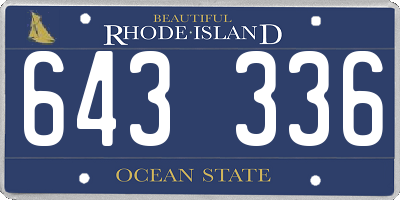 RI license plate 643336