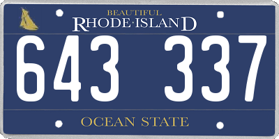 RI license plate 643337