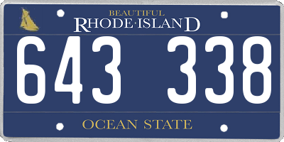 RI license plate 643338