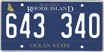 RI license plate 643340