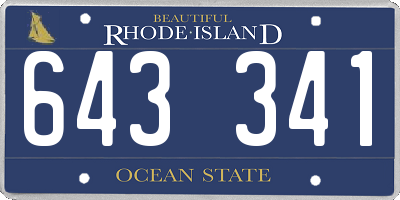 RI license plate 643341