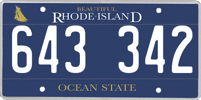 RI license plate 643342