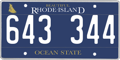 RI license plate 643344
