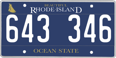 RI license plate 643346