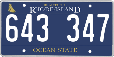 RI license plate 643347
