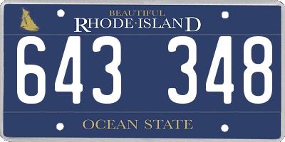 RI license plate 643348