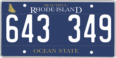 RI license plate 643349