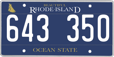 RI license plate 643350