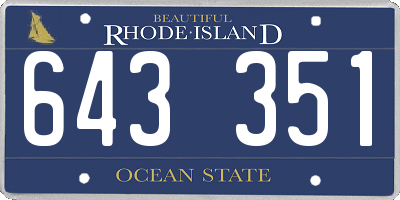 RI license plate 643351