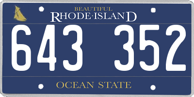 RI license plate 643352