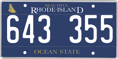RI license plate 643355