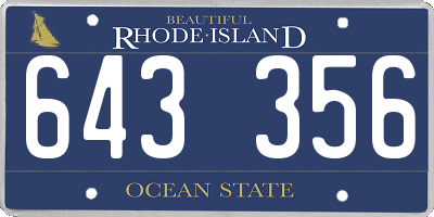 RI license plate 643356