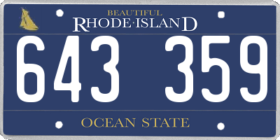 RI license plate 643359