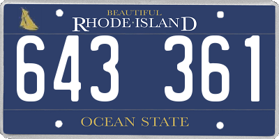 RI license plate 643361