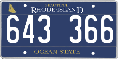 RI license plate 643366