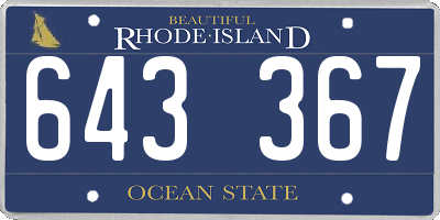 RI license plate 643367