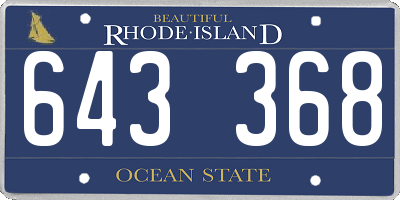 RI license plate 643368
