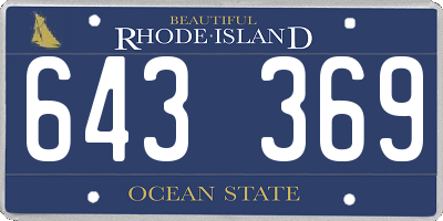 RI license plate 643369