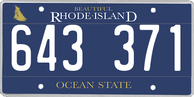 RI license plate 643371