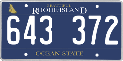 RI license plate 643372