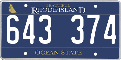RI license plate 643374
