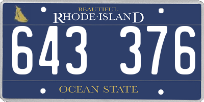 RI license plate 643376