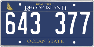 RI license plate 643377