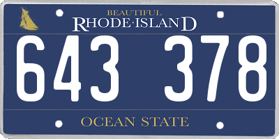 RI license plate 643378