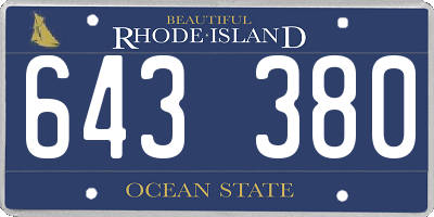 RI license plate 643380