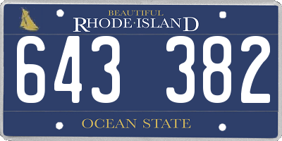 RI license plate 643382
