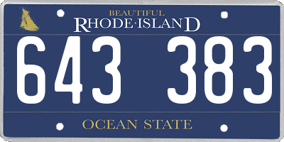 RI license plate 643383